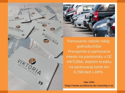 Prenájom parkovacieho miesta na parkovisku OC VIKTORIA